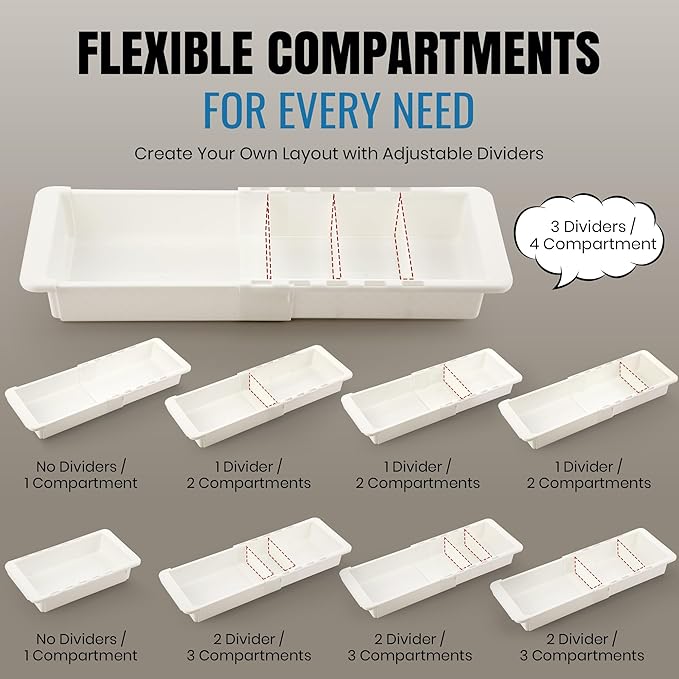 Enhon Expandable Sliding Drawer Organizer for Kitchen Drawers