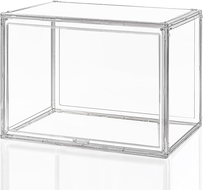 Clear Acrylic Display Case, Stackable Storage Box with Magnetic Lid