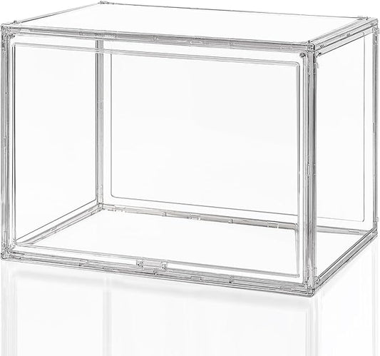 Clear Acrylic Display Case, Stackable Storage Box with Magnetic Lid