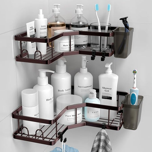 Shower Caddy Corner Organizer, 2Pack Adhesive Shower Shelf Essentials