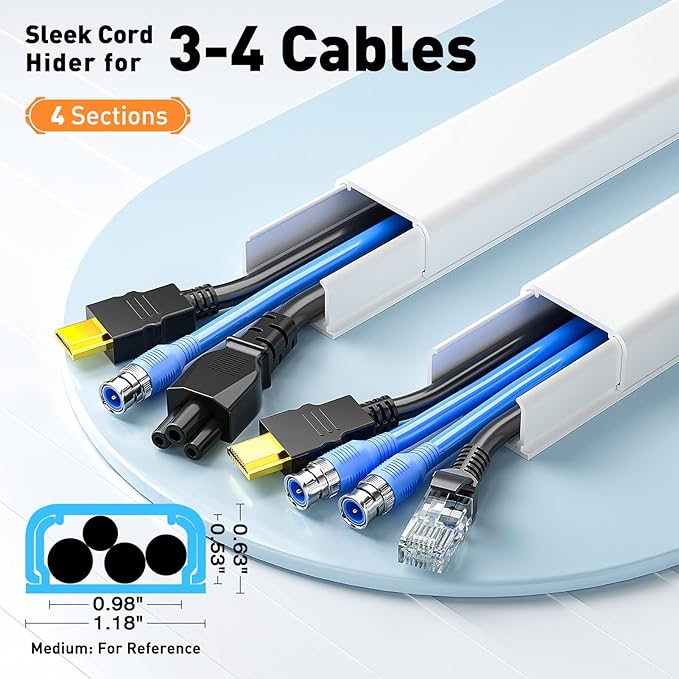 Cord Covers for 3-4 Wires on Wall