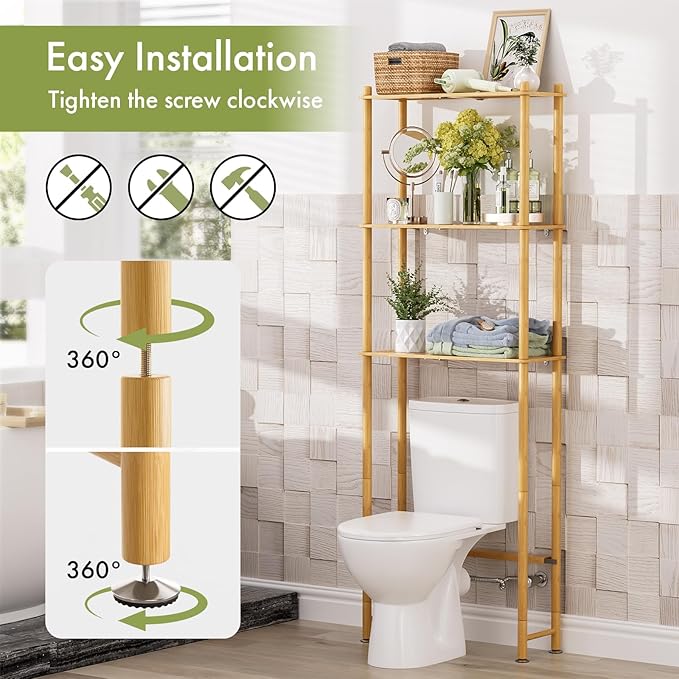 Over The Toilet Storage Bamboo, Natural Color