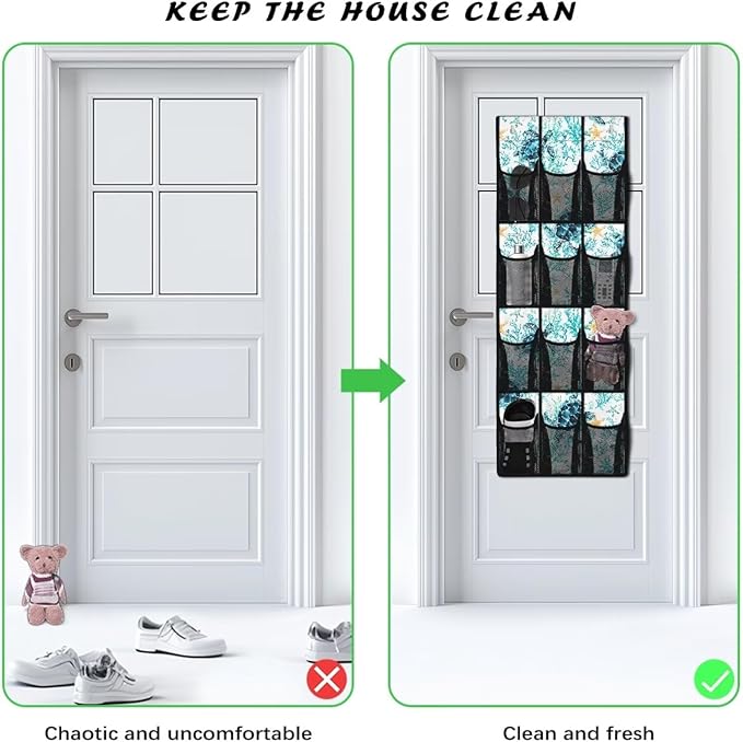 Blue Sea Turtle Behind The Door Shoe Organizer