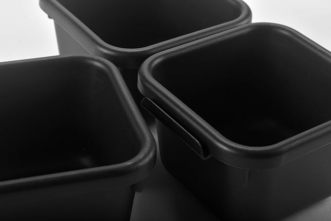 Interlocking Drawer Organizer Bins, Durable Plastic, Black | 8-Piece Set