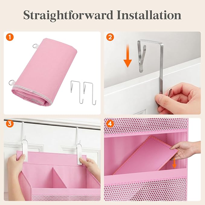 Lifewit Hanging Shelves with Transparent Pockets for Stuffed Toys for Children's Room