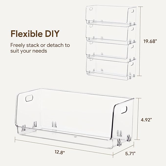 HBlife Clear Acrylic Kids Shoe Rack Baby Toddler Shoe Storage Organizer for Closet Floor Entryway Bedroom, 8 Tier Stackable Small Shoe Rack Shelf Display Stand