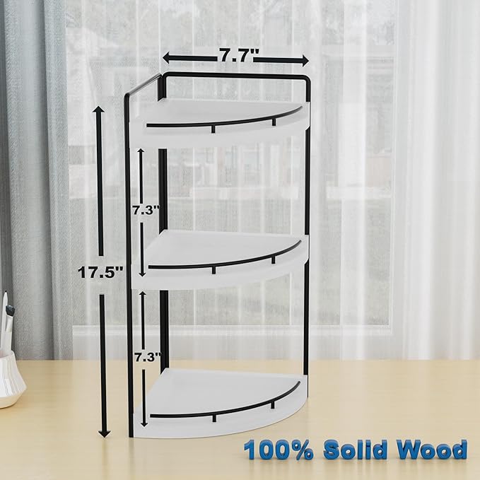 Corner Bathroom Counter Organizer, 3 Tier Bathroom Sink Shelf Countertop, White