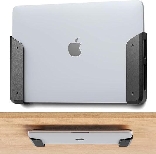 Wall & Under Desk Laptop Mount Holder with Adhesive & Screws in