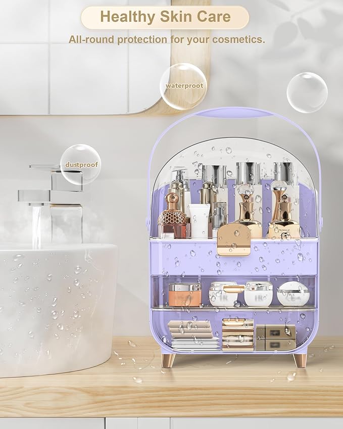 Anylady Makeup Organizer Countertop, Skincare Holder Bathroom Counter Organizer, Storage Box Cosmetic Display Cases, Teen Girl Gifts Make up Organizers for Vanity, Dresser