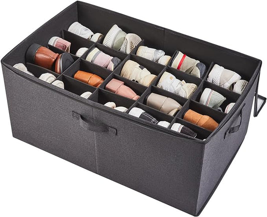 Shoe Storage Organizer for Closet, Shoe Box Organizer, Black