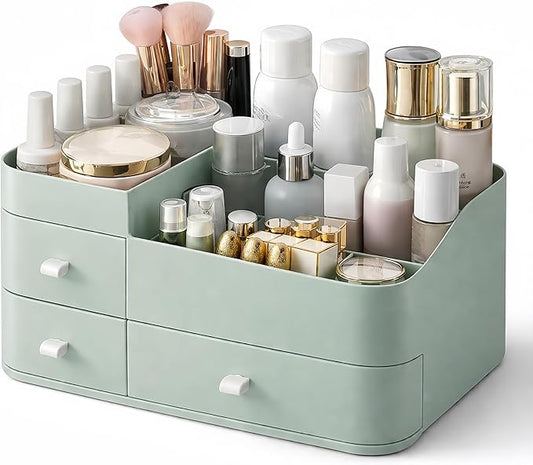 Makeup Organizer with 3 Drawers, Large Vanity Storage for Skincare, Perfume