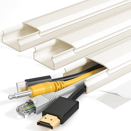 TV Cord Hider, 42In Large Cable Hider Beige, Wire Covers for 4 Cords