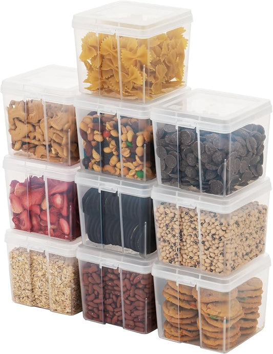 USA Food Storage Containers with Flip-Top Lid, 1.3 Qt, 10 Pack
