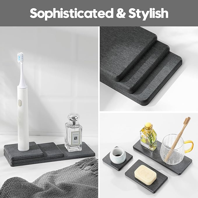 3PCS Water Absorbing Soap Dish Sponge Holder