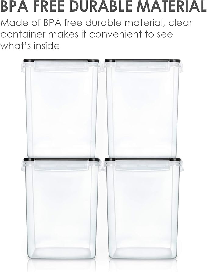 4 PCS Large Food Storage Containers 5.2L / 175oz