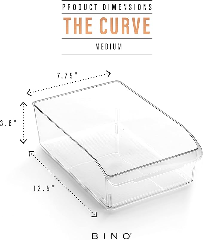 Plastic Storage Bins, Medium, THE CURVE COLLECTION, Multi-Use Organizer Bins