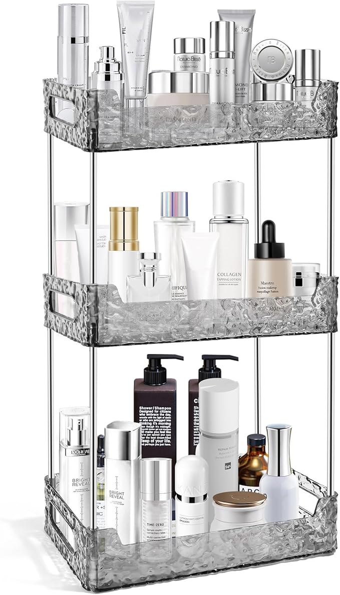 3-Tier Bathroom Counter Organizer Countertop Storage, Grey