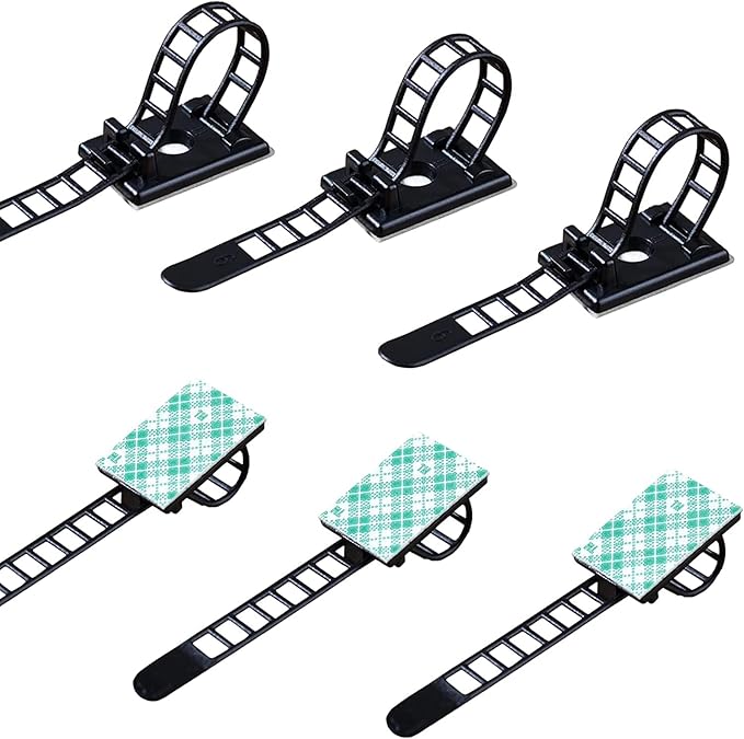 50 Pieces Cable Management Desk Wire Organizer Cable Ties Zip Ties Adhesive Cord