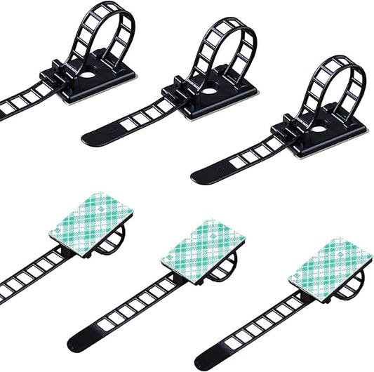 50 Pieces Cable Management Desk Wire Organizer Cable Ties Zip Ties Adhesive Cord