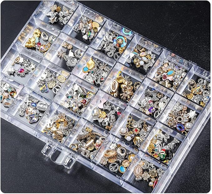 Compartment Storage Box 72 Grids Acrylic Organizer Box with 3 Drawers Storage