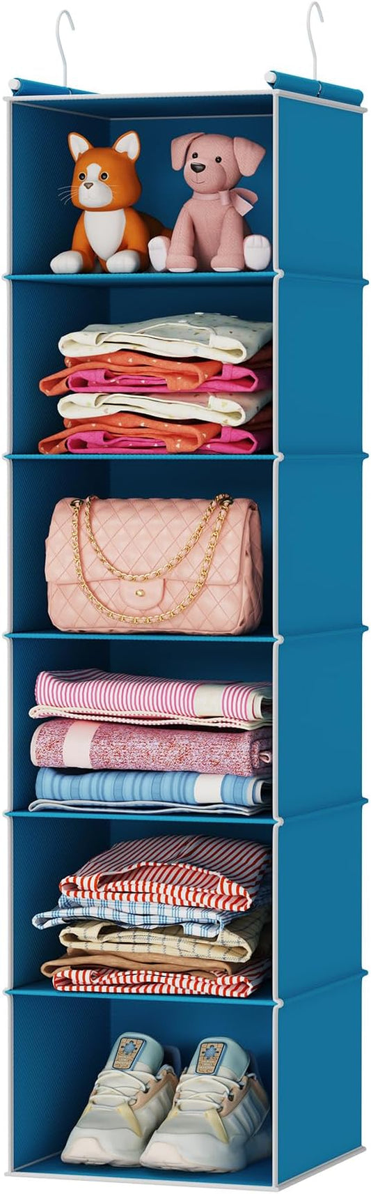 Houser 6-Shelf Hanging Closet Organizer, Blue