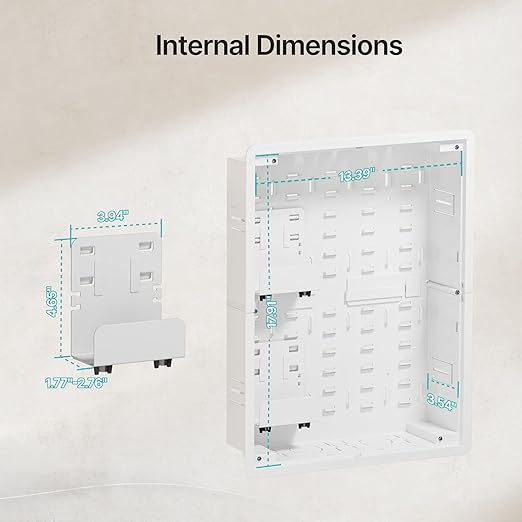 PEGZONE 17" in-Wall Media Box, Recessed Outlet Wall Box, Structured Media Enclosure for One Connect & Network Switches, Works with Fire TV Stick & Samsung -Friendly Cable Management Kit