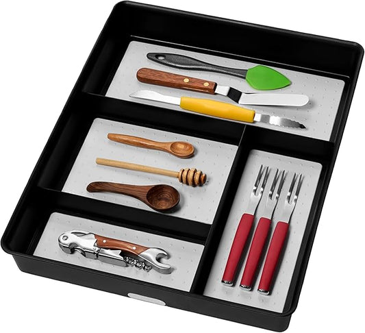 Madesmart 4 Compartment Drawer Organizer, Granite