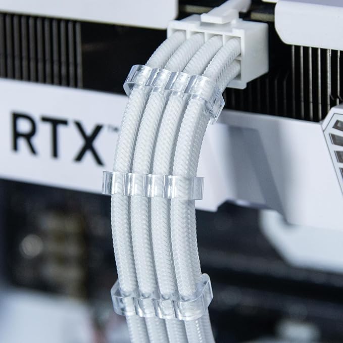 Sirlyr PC Cable Comb,PSU Cables Combs kit for Extension Cable Management 24 PCS Set 12vhpwr Cable x 4,24 pin x 4,8 pin x 16,3 mm/0.11In up to 3.5 mm/0.13 in Wire Gauge Transparent