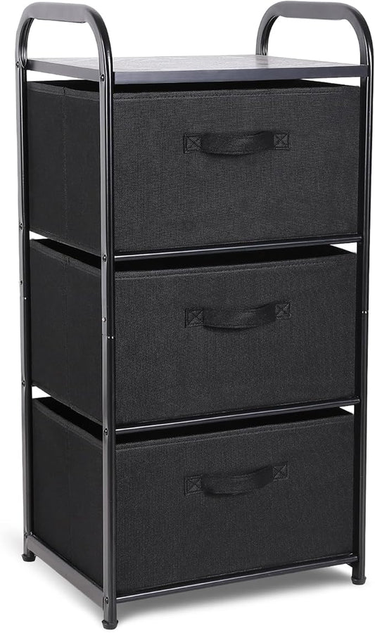 Houser Dresser Storage with 3 Easy Pull Fabric Drawers, Fabric Dresser Tower