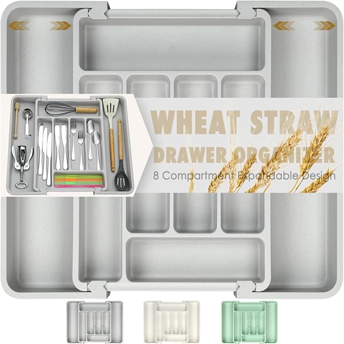 Heavy Duty Silverware Organizer for Kitchen Drawer & Utensils