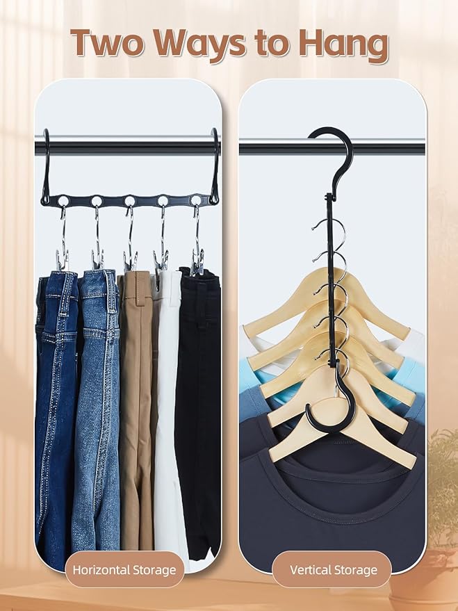 DAY Space Saving Hanger 20 Pack Sturdy Black Magic Hangers for Closet Organizers