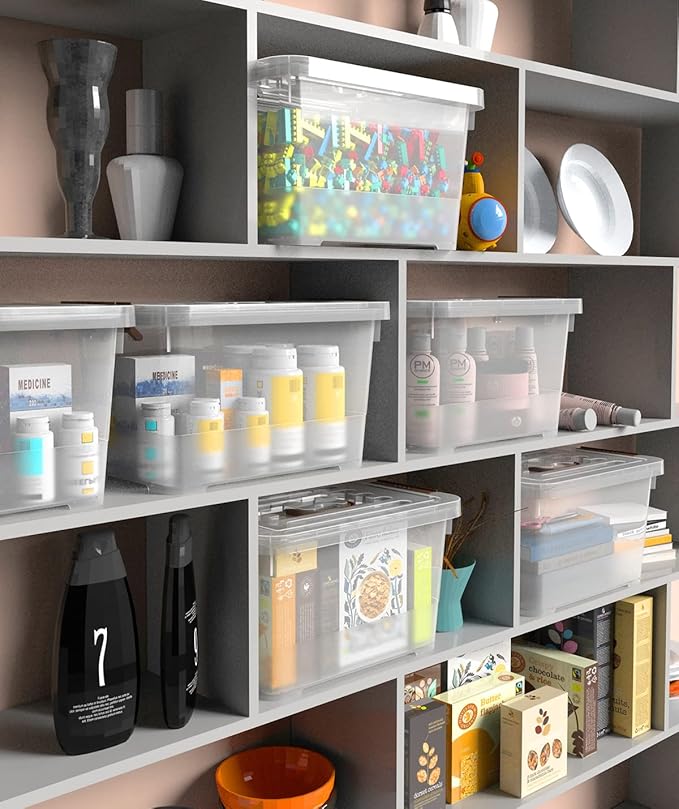 6-Pack Clear 7 Quart Storage Latch Box/Bins
