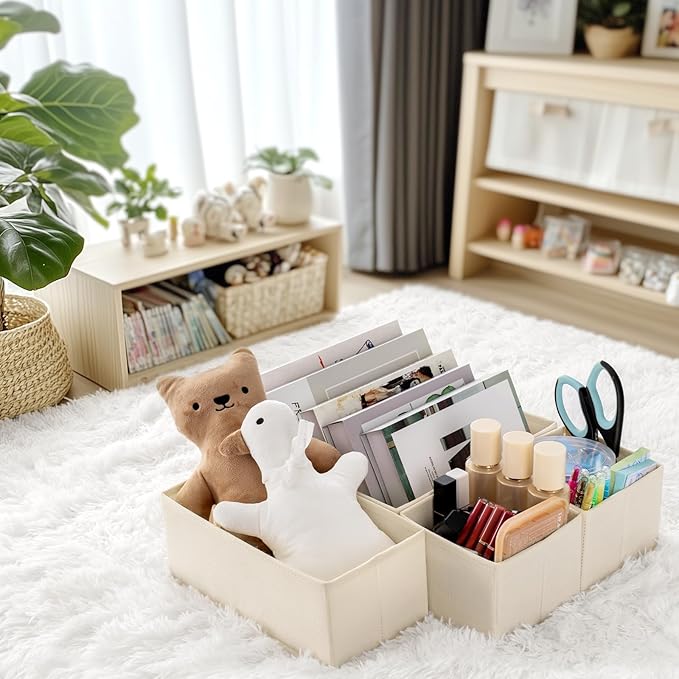 Drawer Organizer Clothes, 21 Pack Dresser Organizer for Baby Clothes, Beige
