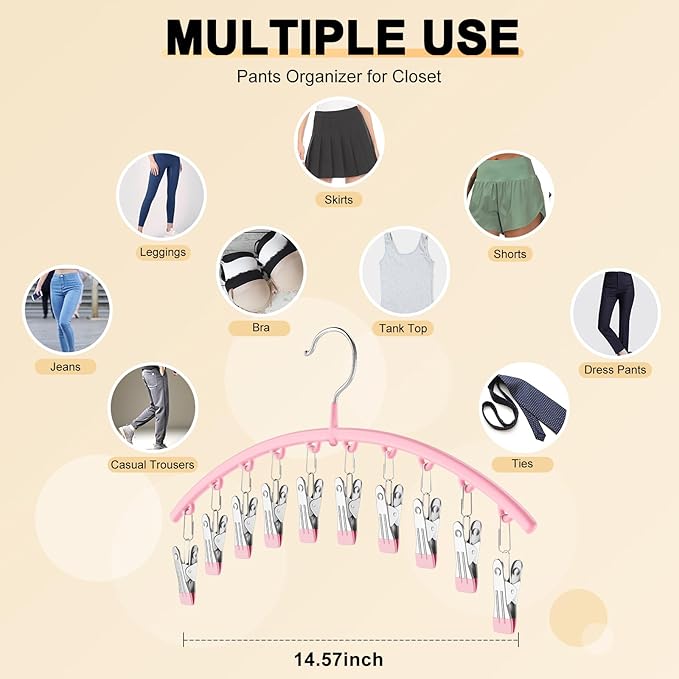 Legging Organizer for Closet, Pink