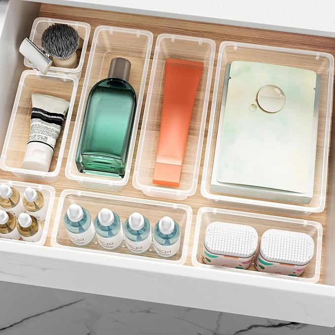 24 PCS Drawer Organizer Set, 4 Sizes Tool Storage Trays