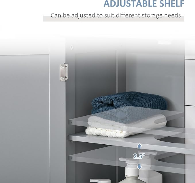 23.5" Pedestal Sink Storage Cabinet, Gray