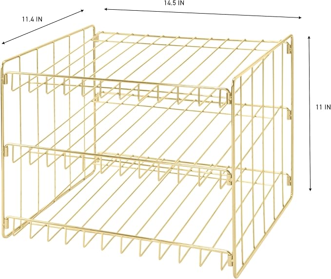 Kitchen Details 3 Tier Can Storage Organizer Rack in Gold