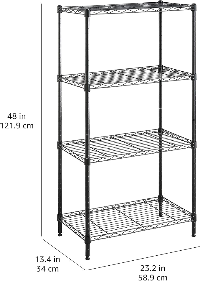 Amazon Basics 4-Shelf Steel Wire Storage Shelves for Garage