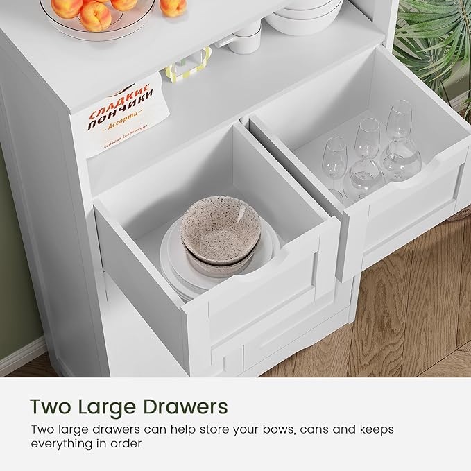 Bathroom Cabinet with Doors and Drawers, Freestanding Bathroom Storage Cabinet