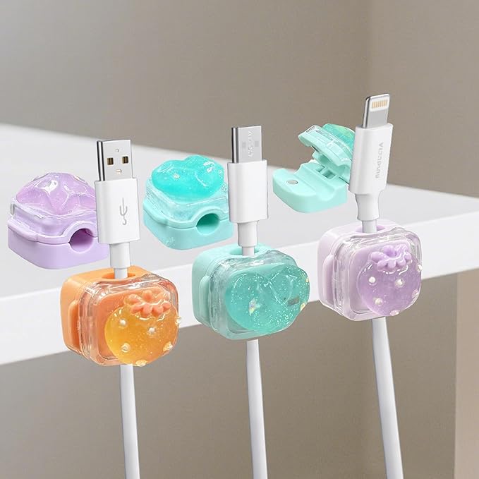 3Pack Magnetic Cable Clips for Nightstand, Strawberry