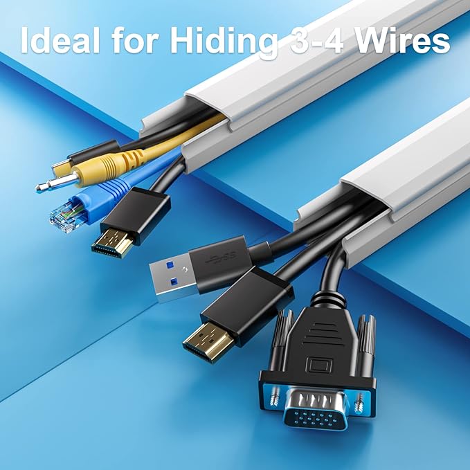 TV Cord Hider, 42in Cord Cover, Large Cable Hider, White