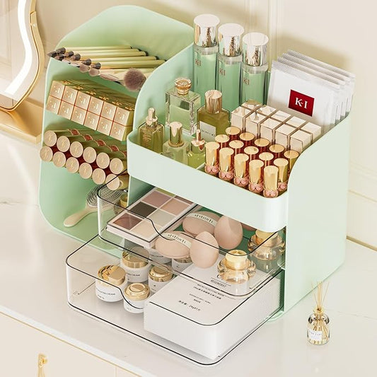 Makeup Organizer for Vanity, Crystal Green
