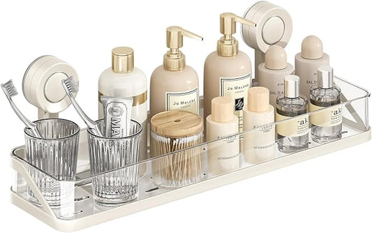 Suction Cup Shower Caddy, Removable Bathroom Organizer Shelf for Shower Storage