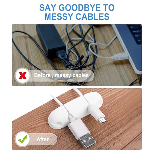 WLLHYF Cable Clips 3PCS Cord Wire Organizer Cable Management Holders 4 Hole Silicone Cable Harness USB Charging Accessory Cable Holder for Office and Home Desk