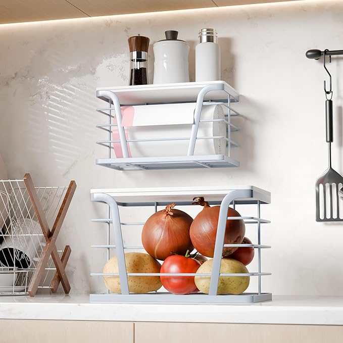 2 Pack Gray Trash Bag Organizer for Kitchen and Pantry