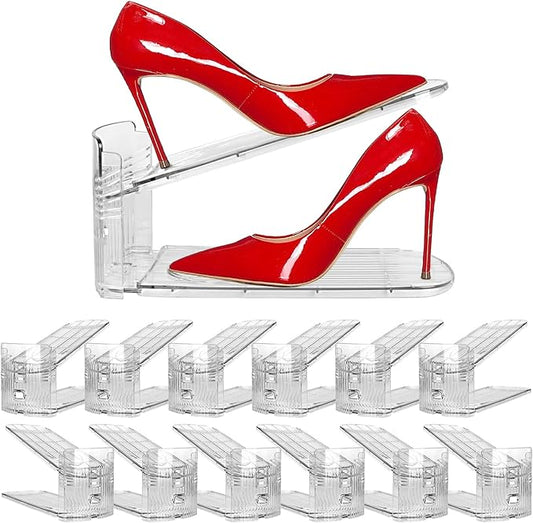 12 Pack Clear Shoe Slots Organizer