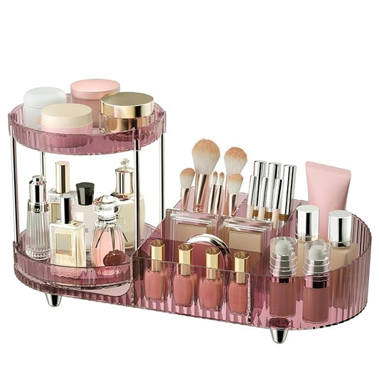 360 Rotating Makeup Organizer for Vanity, Space-Saving Beauty Organizer