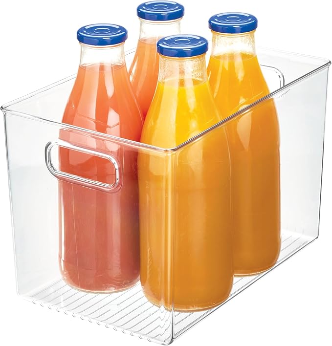 Linus BPA-Free Plastic Deep Kitchen Storage Bin with Handles, 12" x 8" x 7.75"