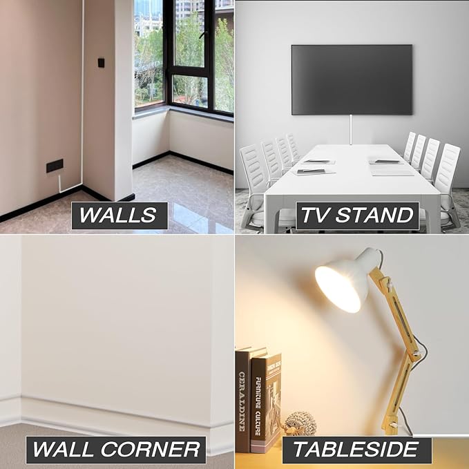 118" Silicone Cord Hider for Wall Mount TV,Large Self-Adhesive Cable Hider for 2-3 Cords,Cable Management Under Desk,Cord Organizer,Cable Raceway Home & Office Trim,Cord Concealer Channel,White