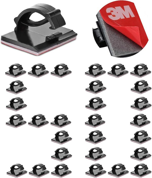 Cable Clips Self with 3M Adhesive Cord Organizer, Black 50pcs
